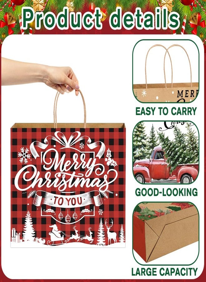 YUJUN 12PCS Extra Large Christmas Gift Paper Bags, Xmas Jumbo Kraft Tote Bags for Gifts Treat Shopping Wrapping Bags for Christmas Holiday New Year Party Favors Supplies - Image 3